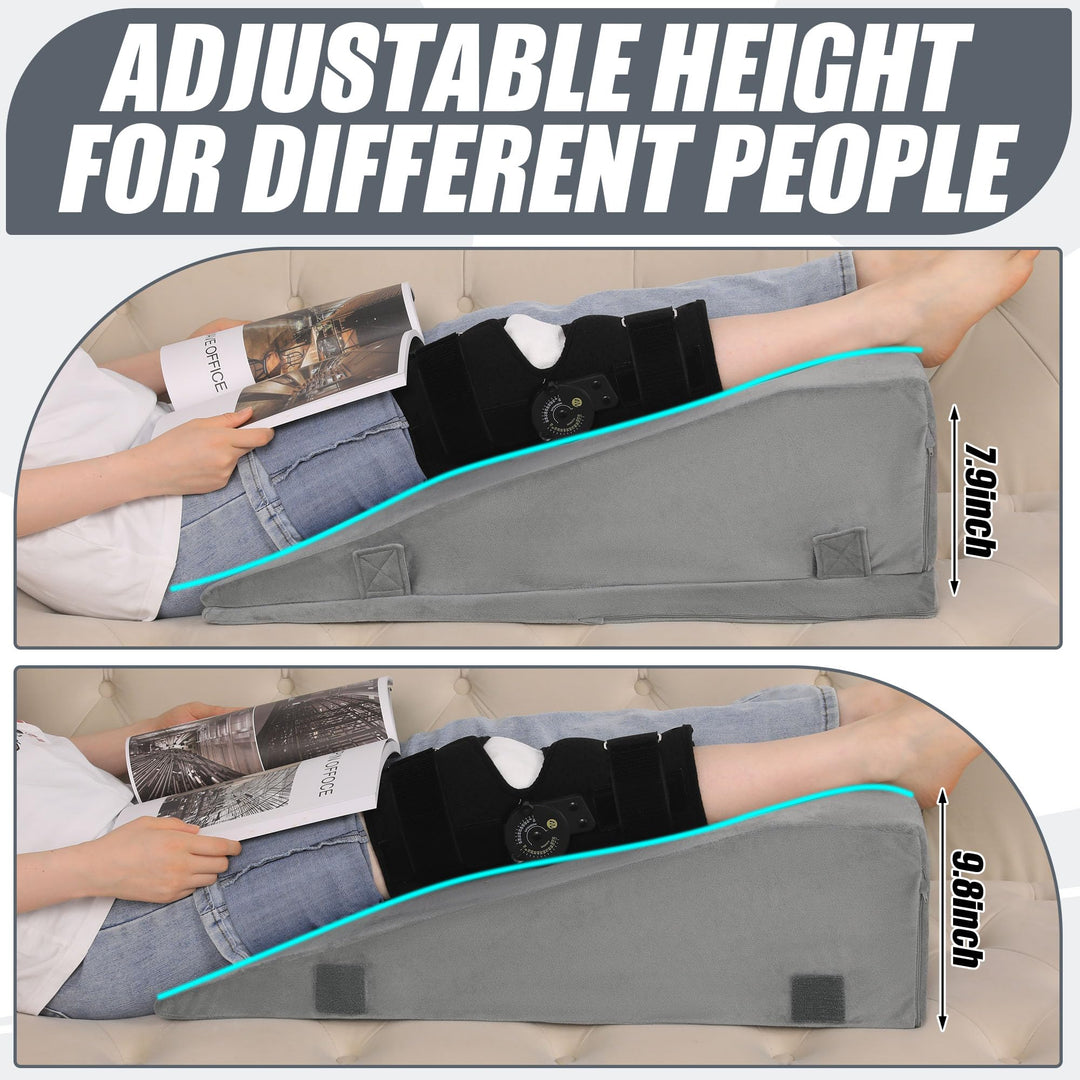 Adjustable Two-Height Leg Elevation Pillow for Knee and Hip Comfort | Two Height Settings for Leg Rest | Wedge Pillows