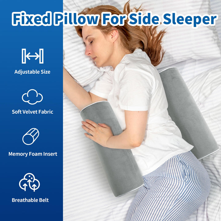 Cylindrical Body Pillow for Side and Back Sleepers, Bolster Support | Long Bolster for Side and Back Sleepers | Body Pillows