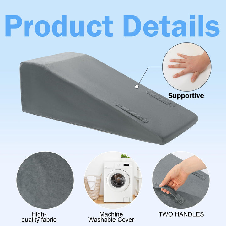 Leg Elevation Pillow with Handle and Leg Lifter in Two Widths | Carry Handle, Restful Legs | Wedge Pillows