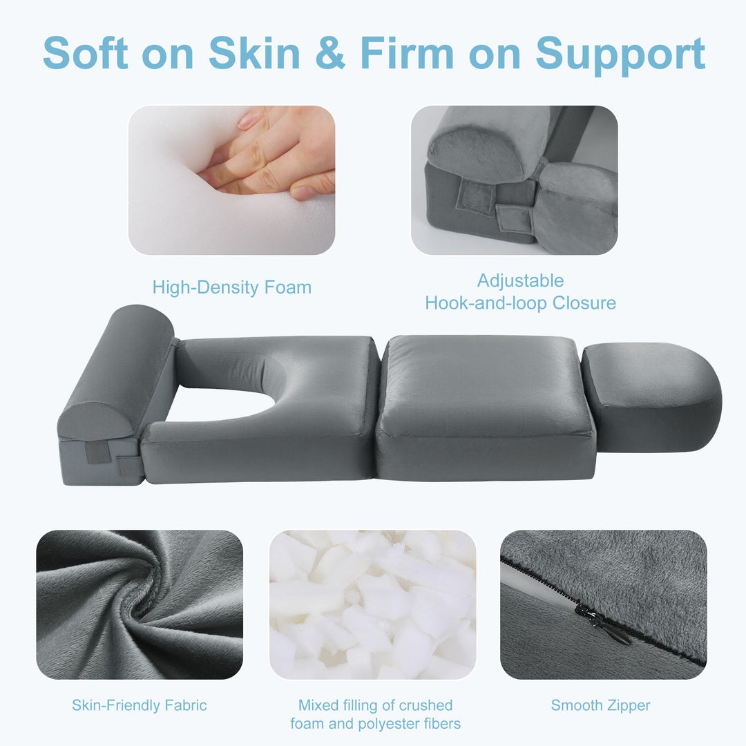 Adjustable Seat Cushion with Pressure Relief in High-Density Foam | Adjustable Multi-Use Seat Comfort | Seat Cushions