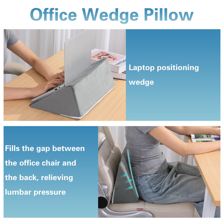 Small Foam Wedge Pillow for Side Sleeping and Leg Elevation | Compact Wedge, Big Comfort | Wedge Pillows