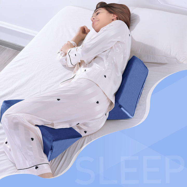 Small Foam Wedge Pillows, Set of 2, for Side Sleeping and Leg Elevation | Two Compact Wedges for Flexible Support | Wedge Pillows