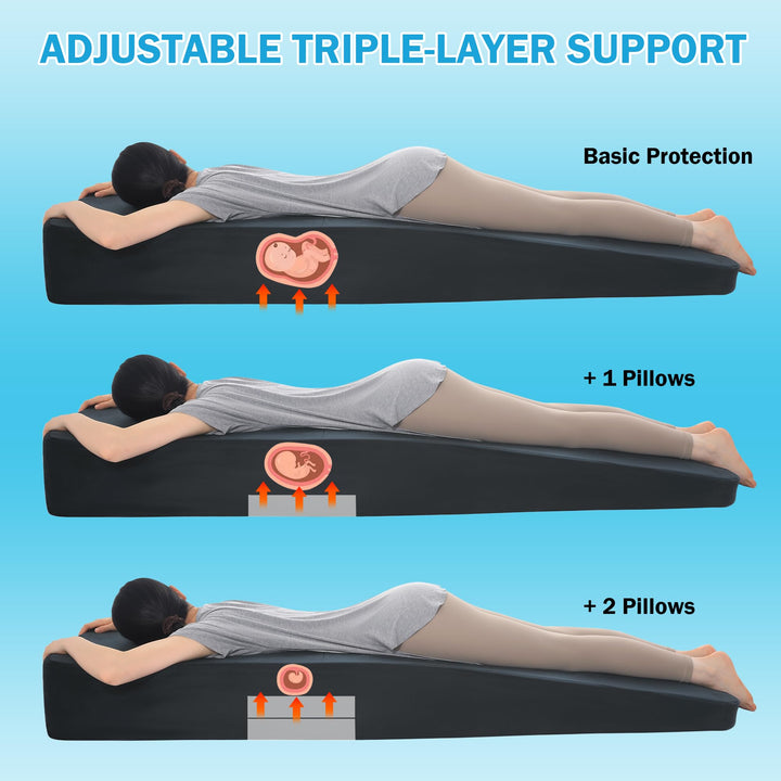 Full-Body Pregnancy Pillow with Belly Cutout for Stomach Sleepers | Belly-Friendly Full Body Support | Body Pillows