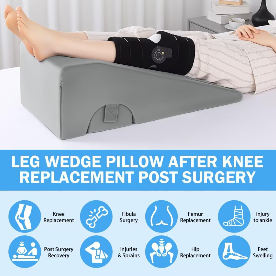 Contoured Knee and Leg Support Pillow in Single or Full Size | Stepped Support for Resting Legs | Wedge Pillows