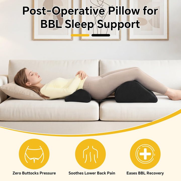 Adjustable Support Pillow Set with Strap, Lumbar Cushion and Leg Wedge | Two-Piece Set with Strap, Custom Fit | Wedge Pillows