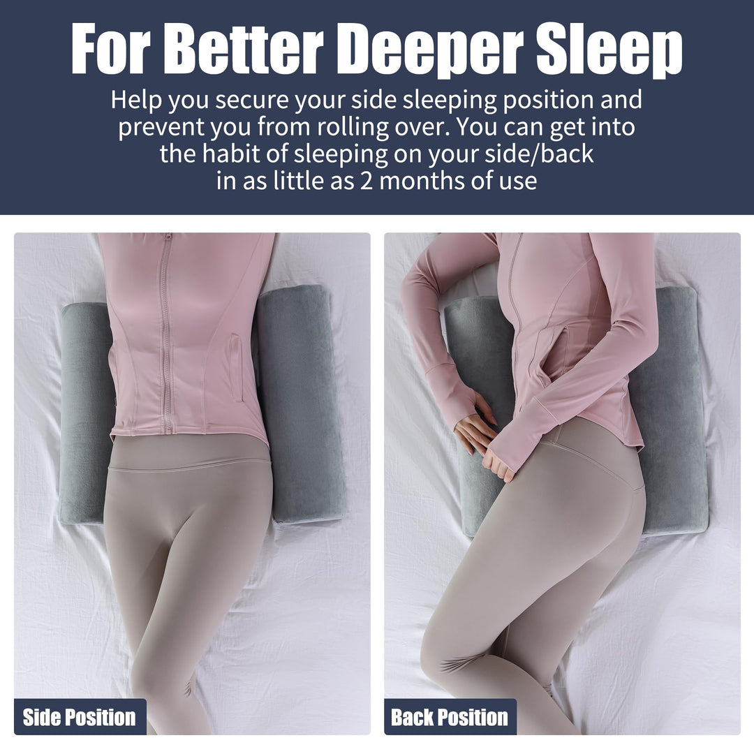 Adjustable Half-Moon Memory Foam Bolster for Sleep Positioning | Half-Moon Bolster for Easy Positioning | Bolster Pillows