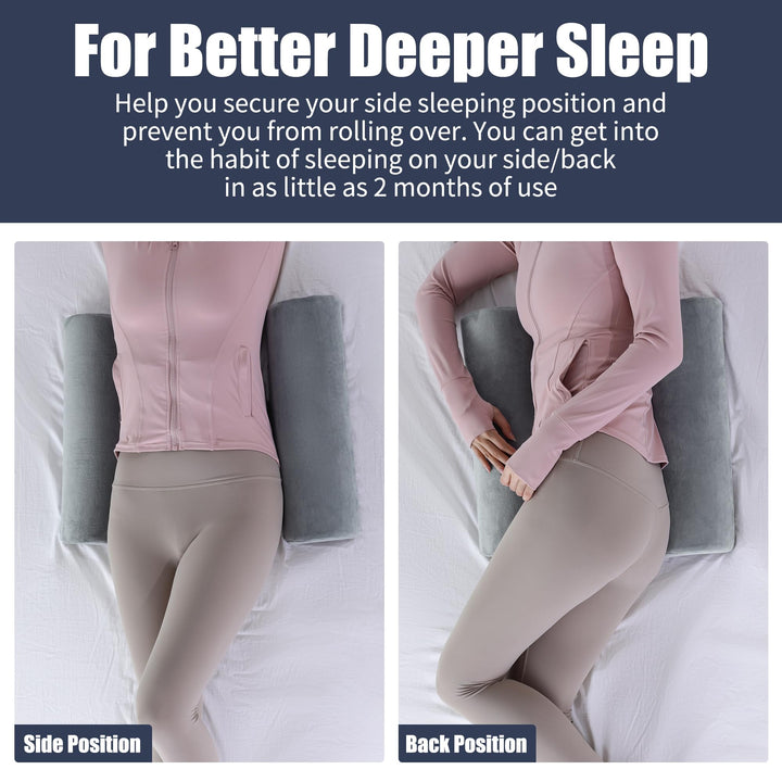 Adjustable Half-Moon Memory Foam Bolster for Sleep Positioning | Half-Moon Bolster for Easy Positioning | Bolster Pillows