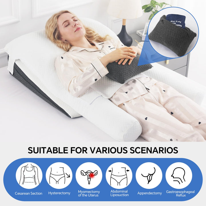 Adjustable Wedge Pillow Set for Sleeping with Multi-Angle Support | Multi-Angle Wedge Set for Sleep | Wedge Pillows
