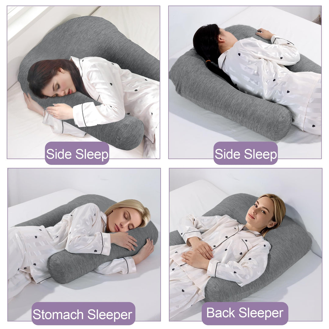 Cooling U-Shaped Body Pillow for Neck and Shoulder Support | Cool U-Shape Support All Night | Body Pillows