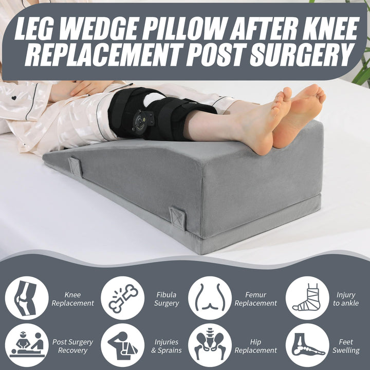 Adjustable Two-Height Leg Elevation Pillow for Knee and Hip Comfort | Two Height Settings for Leg Rest | Wedge Pillows
