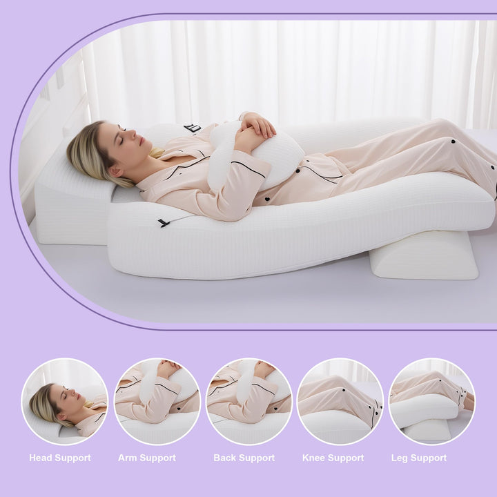 Adjustable Memory Foam Wedge Pillow for Torso and Upper Body Support | Adjustable Upper Body Lift | Wedge Pillows