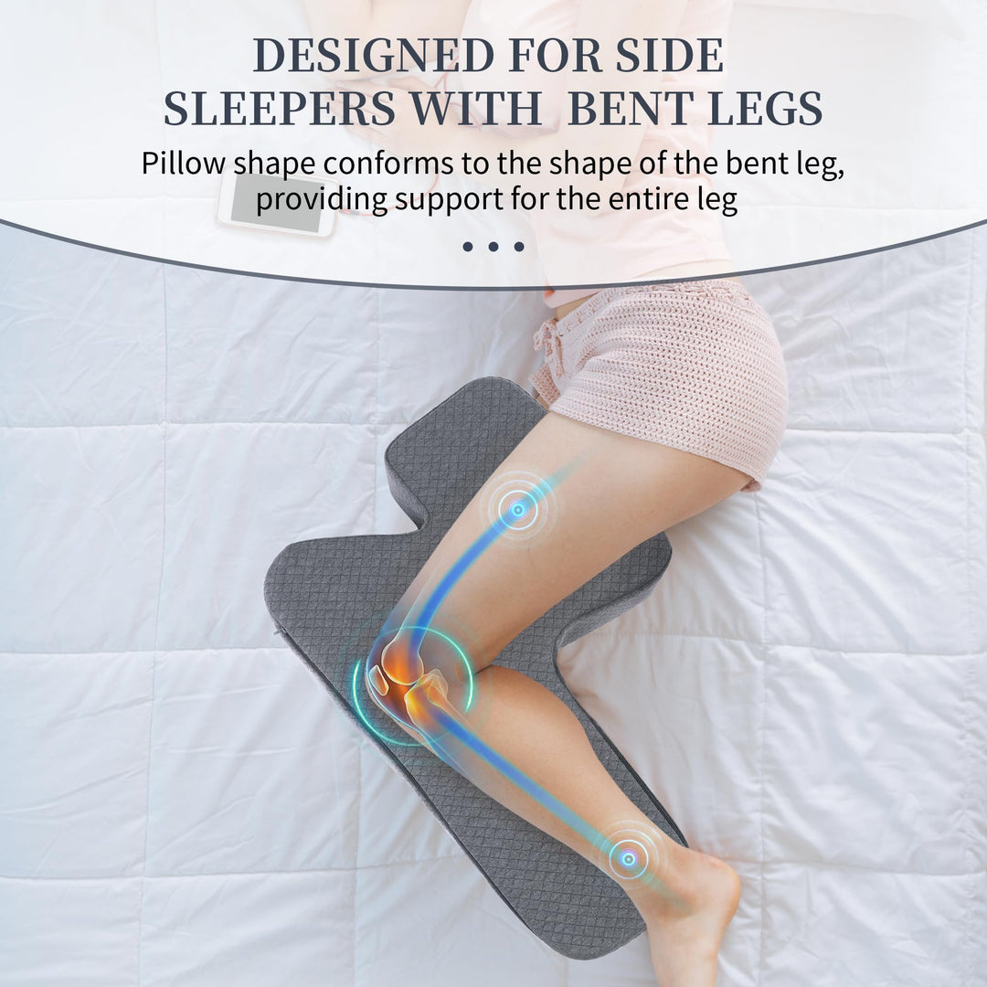 4 Inch Z-Shaped Memory Foam Knee Pillow with Pressure Relief Support | Z-Shaped Cushion for Side Sleepers | Knee Pillows