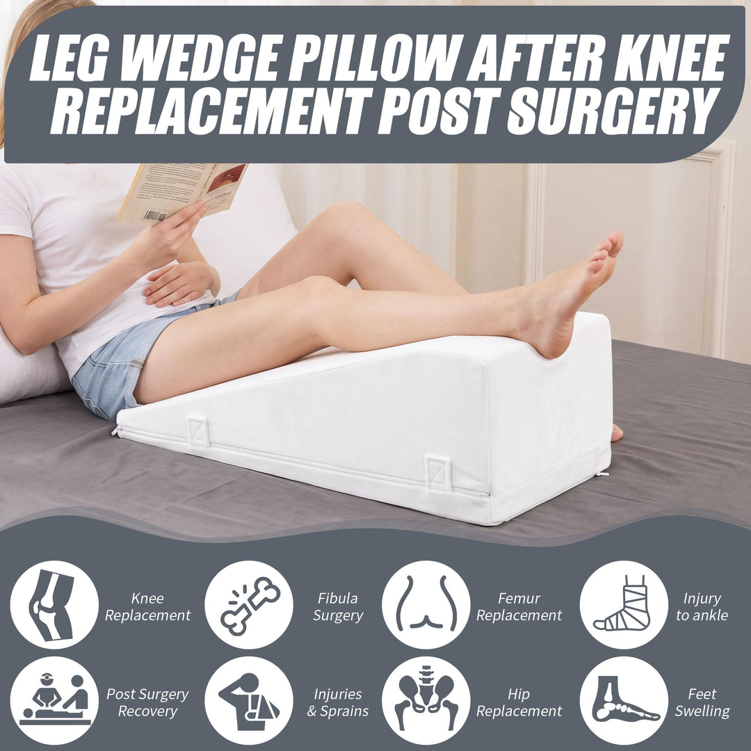 Adjustable Two-Height Leg Elevation Pillow for Knee and Hip Comfort | Two Height Settings for Leg Rest | Wedge Pillows