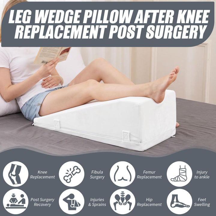 Adjustable Two-Height Leg Elevation Pillow for Knee and Hip Comfort | Two Height Settings for Leg Rest | Wedge Pillows