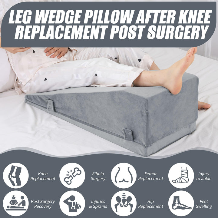 Adjustable Two-Height Leg Elevation Pillow for Knee and Hip Comfort | Two Height Settings for Leg Rest | Wedge Pillows