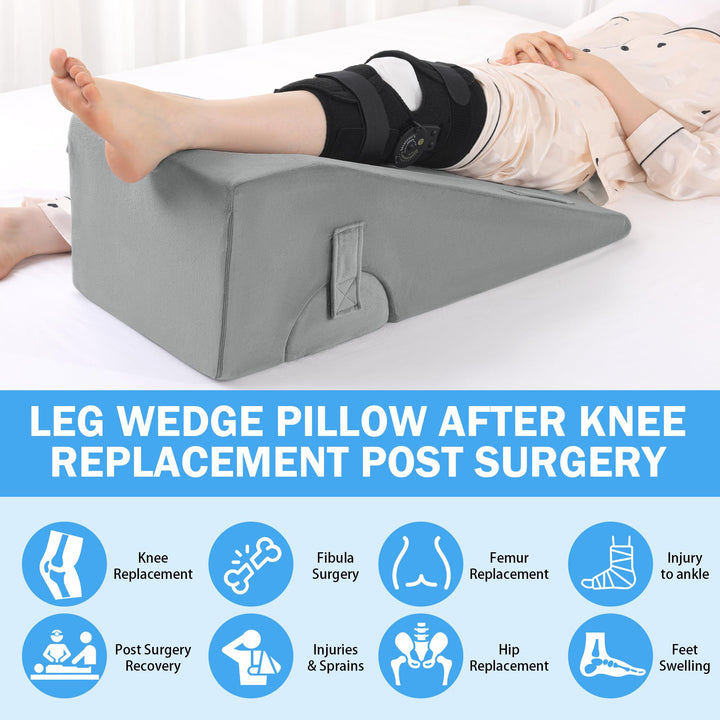 Contoured Knee and Leg Support Pillow in Single or Full Size | Stepped Support for Resting Legs | Wedge Pillows
