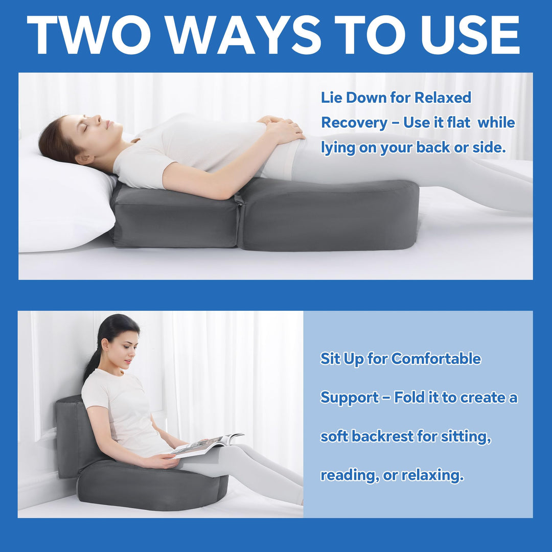 Extra Long Support Pillow with Mixed Filling for Seating and Sleeping | Extra Long Coverage for Your Back | Seat Cushions