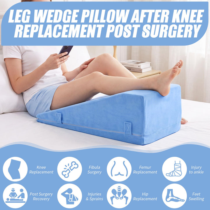 Adjustable Two-Height Leg Elevation Pillow for Knee and Hip Comfort | Two Height Settings for Leg Rest | Wedge Pillows