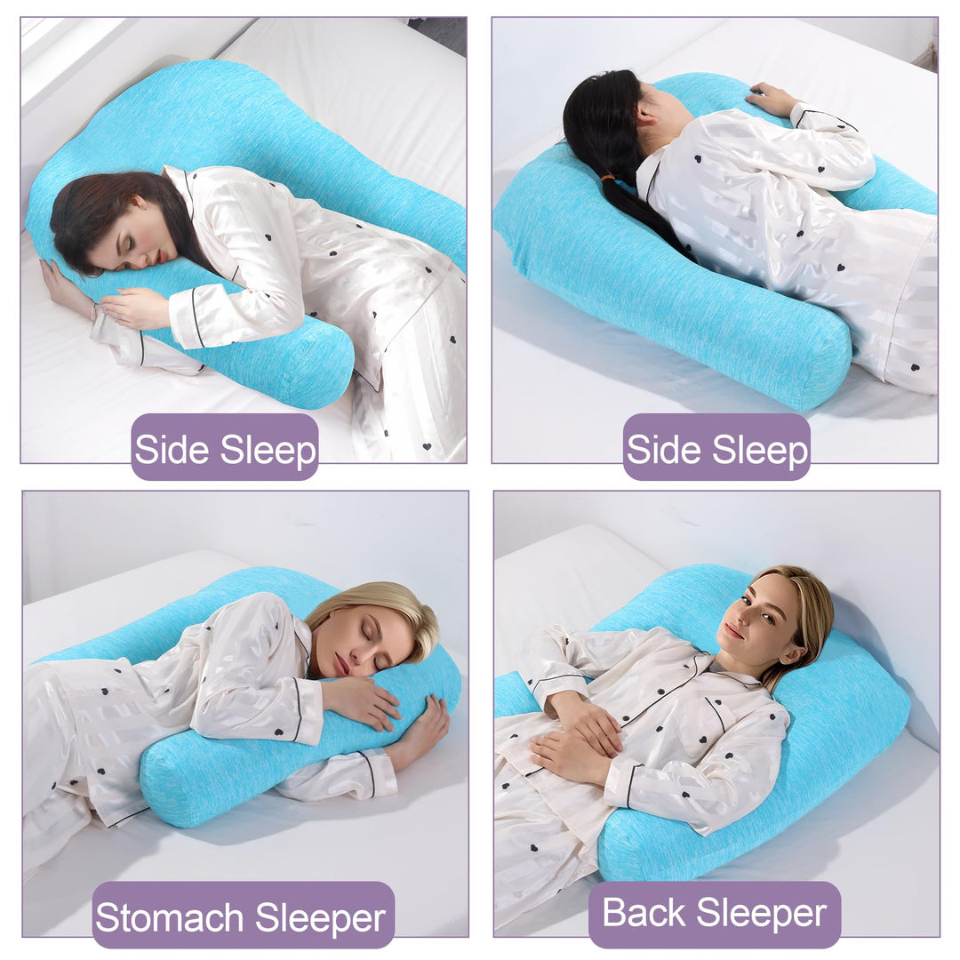 Cooling U-Shaped Body Pillow for Neck and Shoulder Support | Cool U-Shape Support All Night | Body Pillows