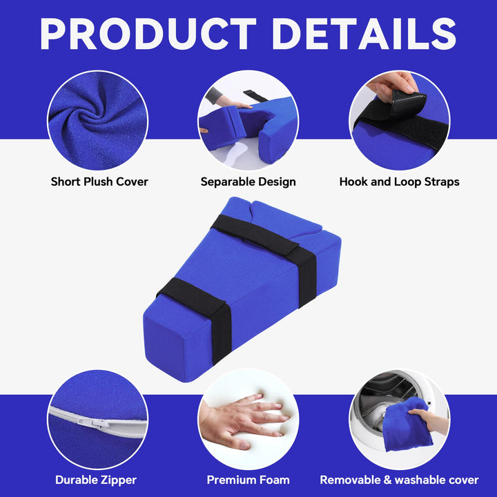 2-in-1 Separable Hip Support Pillow with Strap for Knee Separation | Two-in-One Knee Separator with Strap | Knee Pillows