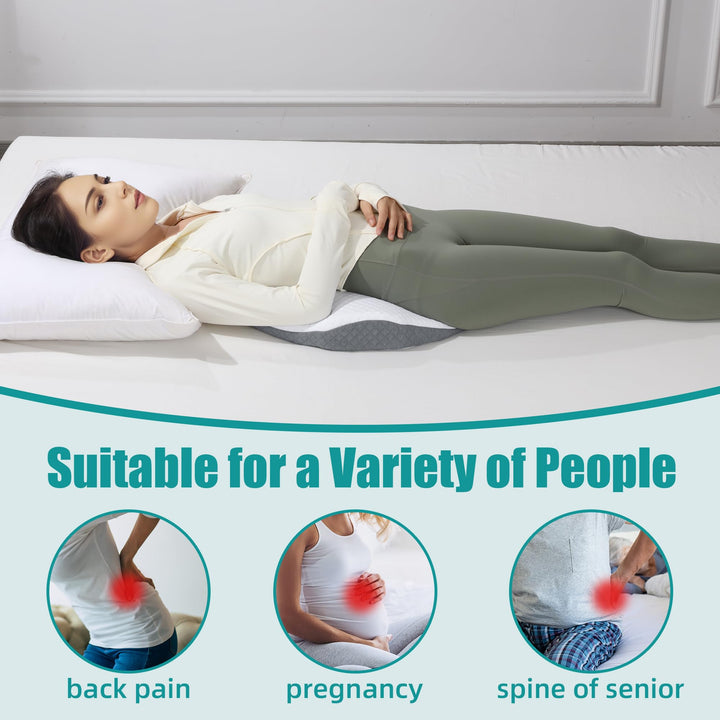 Memory Foam Wedge Lumbar Support Pillow for Bed with Removable Cover | Wedge Lift for Your Lower Back | Wedge Pillows
