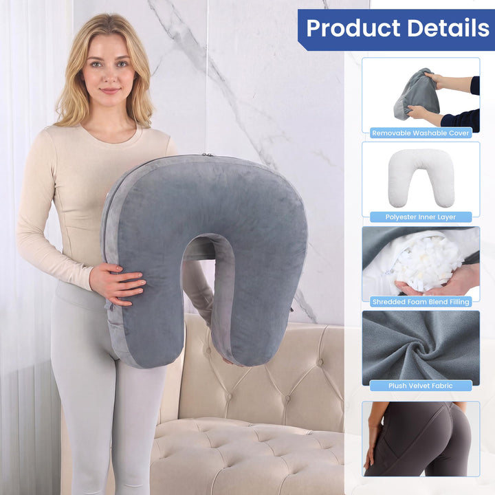 Adjustable Cushion with Lumbar Support for Sitting, Sleeping and Driving | Seat and Lumbar Support Together | Seat Cushions