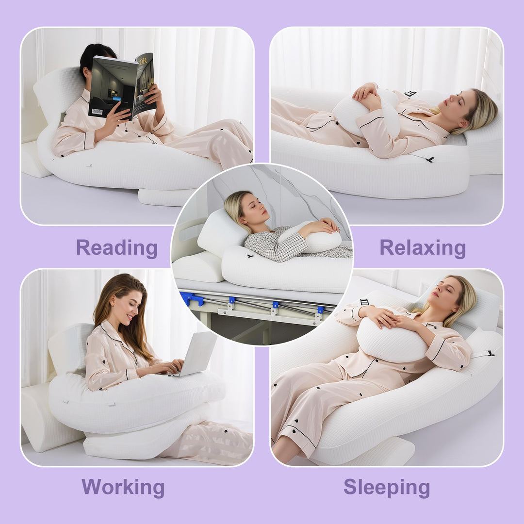 Adjustable Memory Foam Wedge Pillow for Torso and Upper Body Support | Adjustable Upper Body Lift | Wedge Pillows