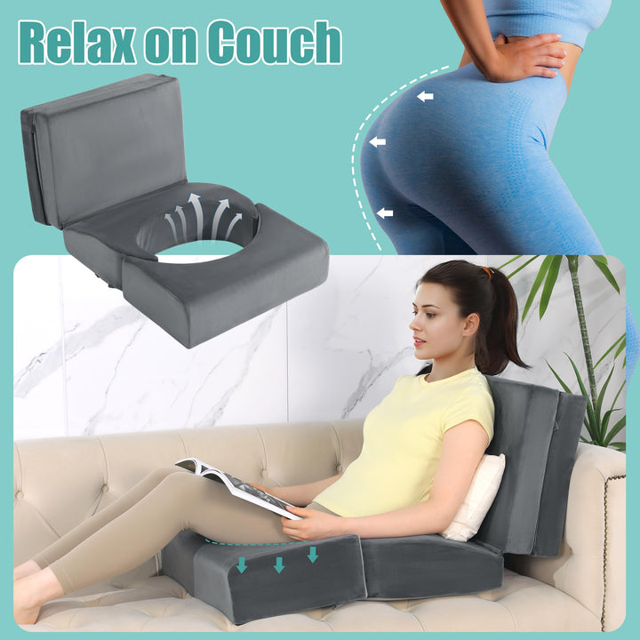 Foldable Adjustable High-Density Foam Support Pillow for Sleeping | Foldable Foam Pillow, Adjustable Fit | Seat Cushions