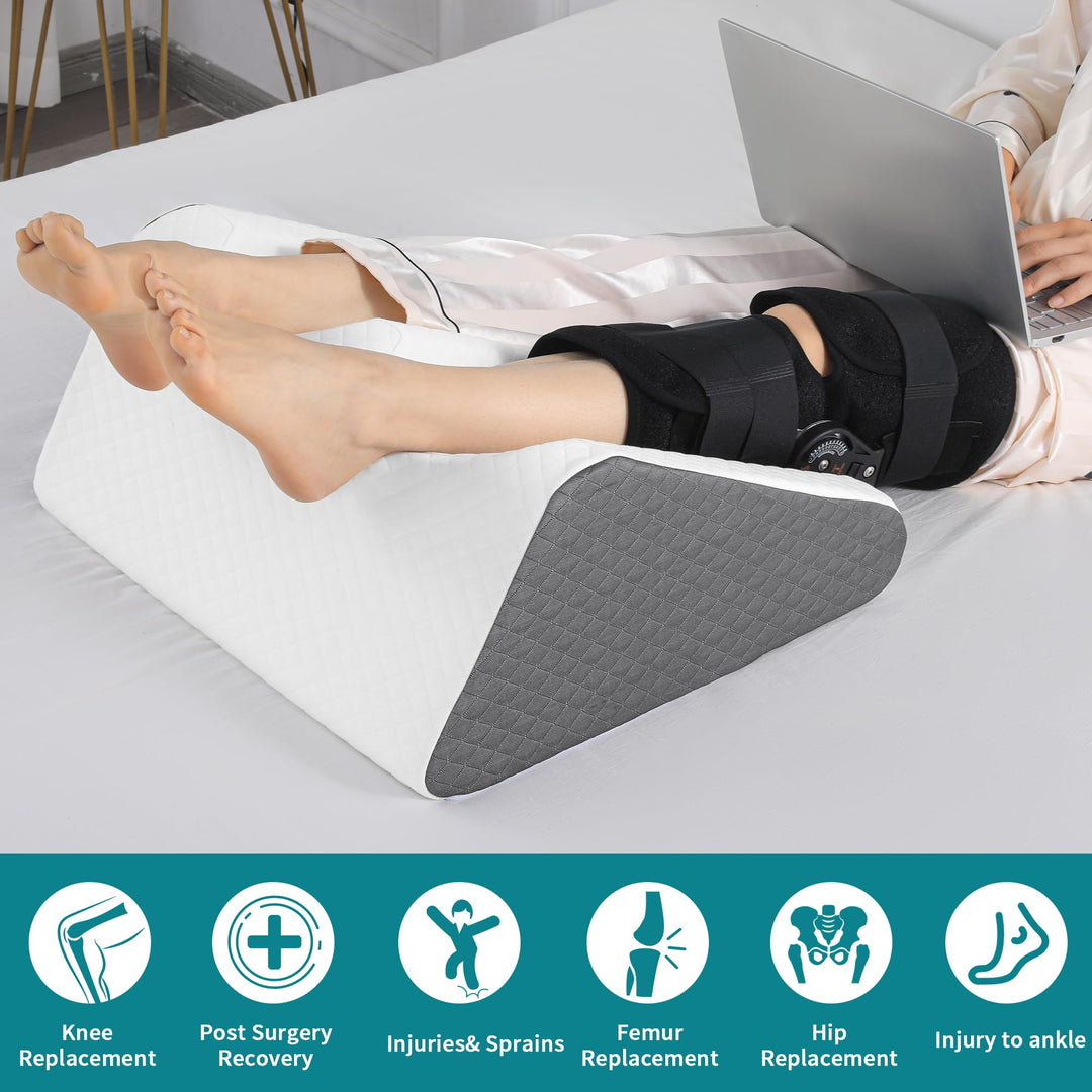 8.7 Inch High Foam Leg Support Pillow for Comfortable Resting | Tall Foam Lift for Legs | Wedge Pillows