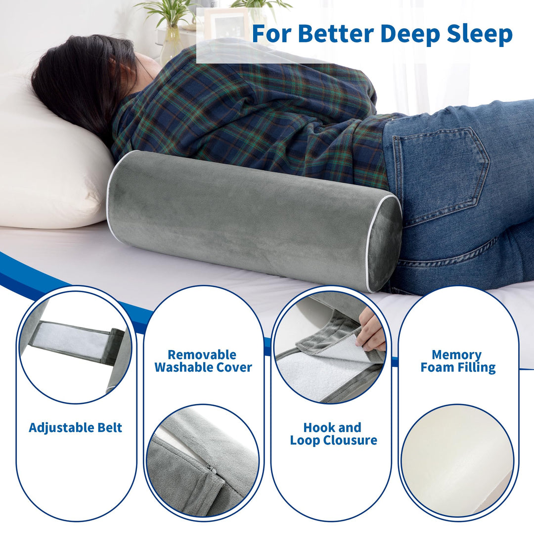 Cylindrical Body Pillow for Side and Back Sleepers, Bolster Support | Long Bolster for Side and Back Sleepers | Body Pillows