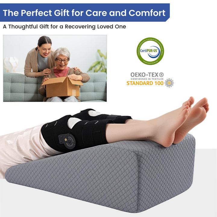 Leg Elevation Wedge Pillow in Two Sizes for Resting Comfort | Raised Legs, Restful Evenings | Wedge Pillows