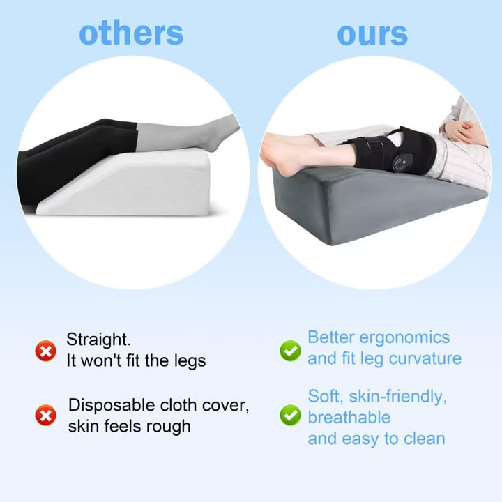Leg Elevation Pillow with Handle and Leg Lifter in Two Widths | Carry Handle, Restful Legs | Wedge Pillows