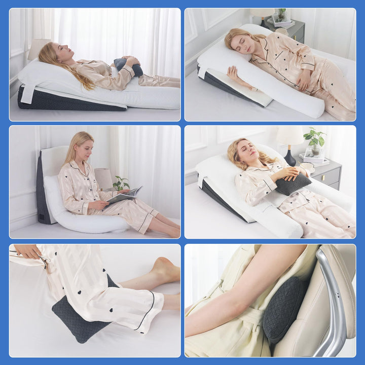 Adjustable Wedge Pillow Set for Sleeping with Multi-Angle Support | Multi-Angle Wedge Set for Sleep | Wedge Pillows