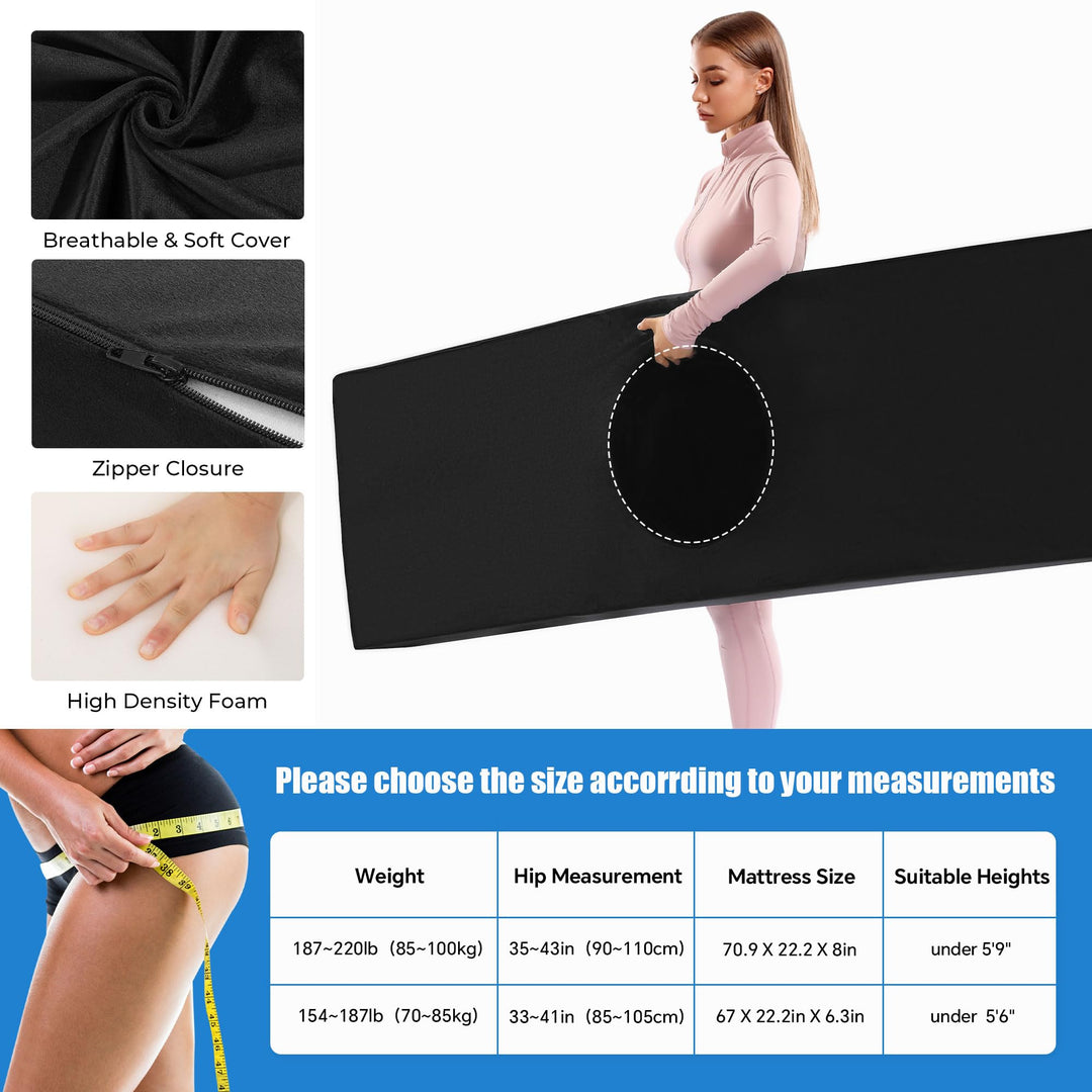 High-Density Foam Bed Cushion with Cut-Out Hole and Removable Cover | Cut-Out Foam Cushion for Resting | Seat Cushions