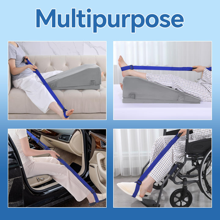2-in-1 Adjustable Leg Elevation Wedge Pillow with Leg Lifter | Two Ways to Rest Your Legs | Wedge Pillows