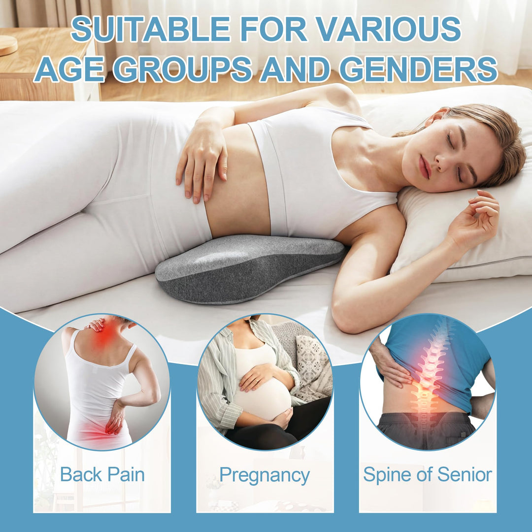 Elevated Lower Back Pillow for Sleeping, Ergonomic Memory Foam Cushion | Elevated Lower Back and Hip Comfort | Wedge Pillows