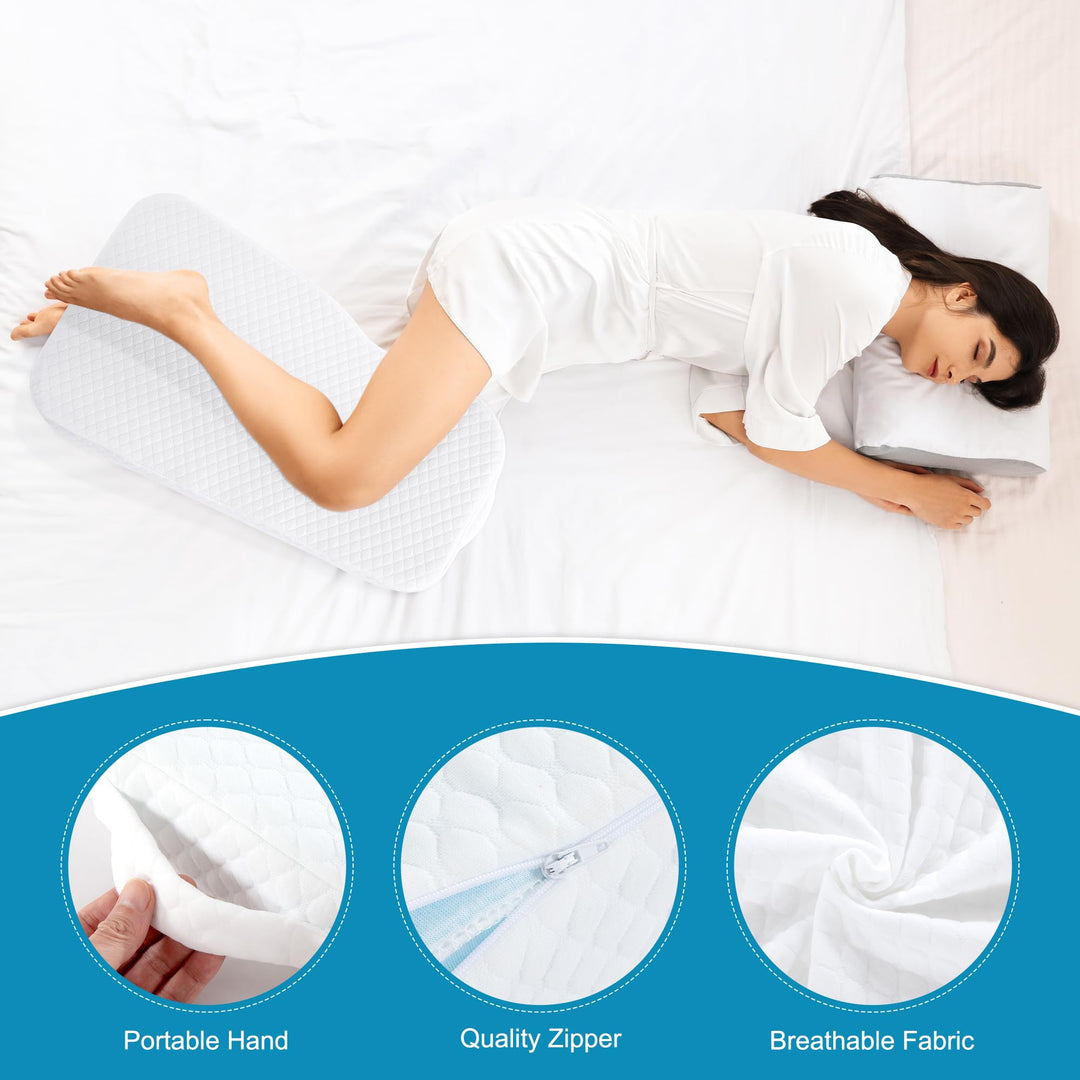 Memory Foam Knee Pillow for Side Sleepers, Pregnancy and Hip Alignment | Knee Pillow for Comfortable Alignment | Knee Pillows