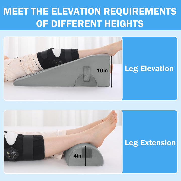 Contoured Knee and Leg Support Pillow in Single or Full Size | Stepped Support for Resting Legs | Wedge Pillows
