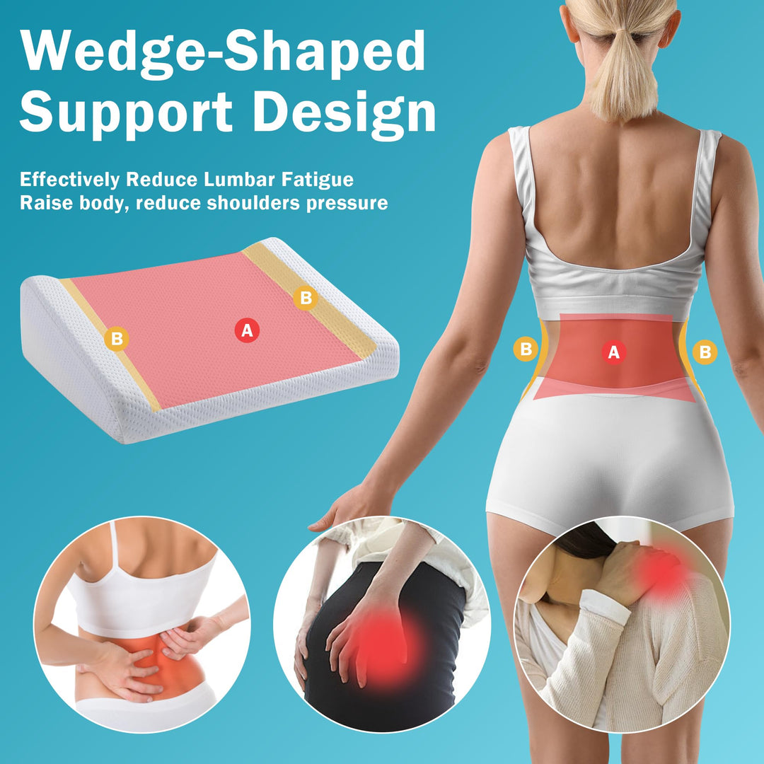 Memory Foam Wedge Pillow for Shoulder Comfort, Side, Back, Stomach | Wedge for Shoulder Comfort | Wedge Pillows