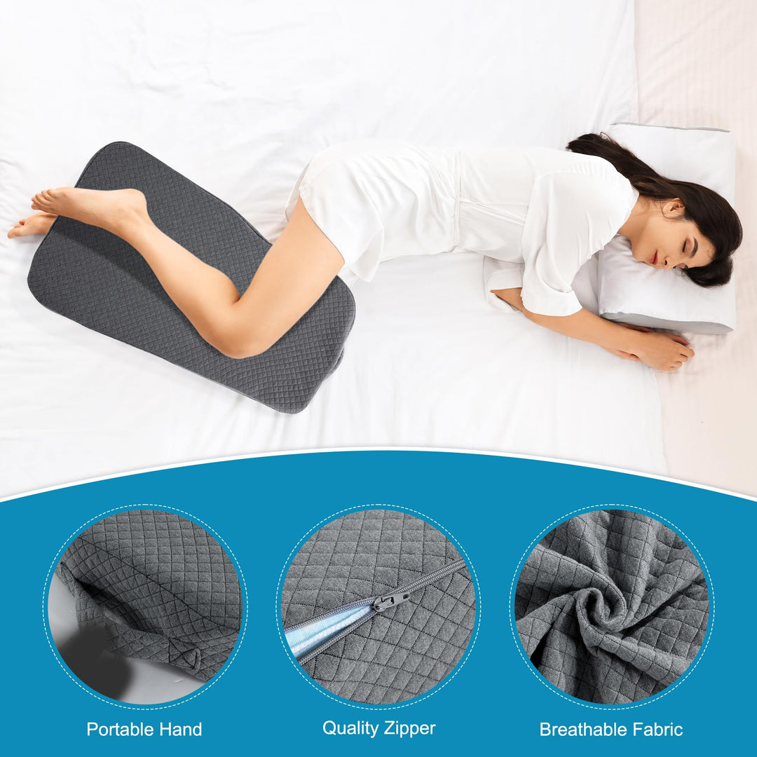 Memory Foam Knee Pillow for Side Sleepers, Pregnancy and Hip Alignment | Knee Pillow for Comfortable Alignment | Knee Pillows
