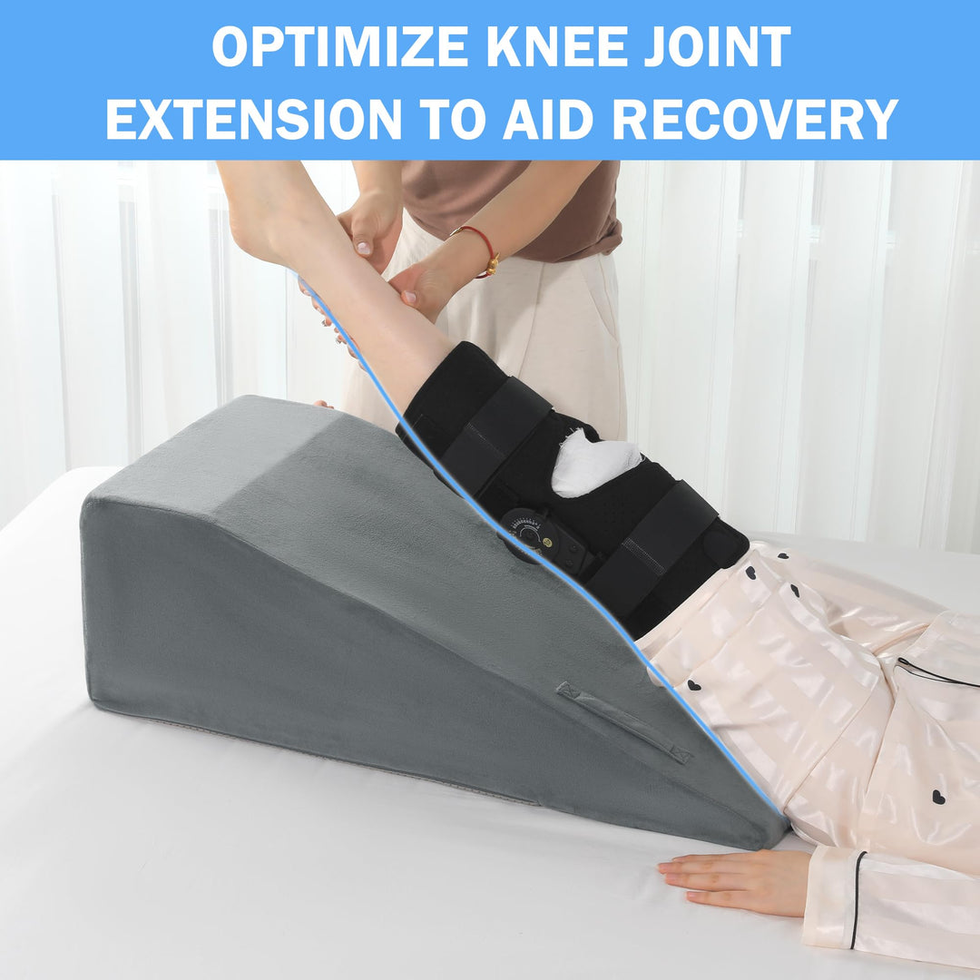 Leg Elevation Pillow with Handle and Leg Lifter in Two Widths | Carry Handle, Restful Legs | Wedge Pillows