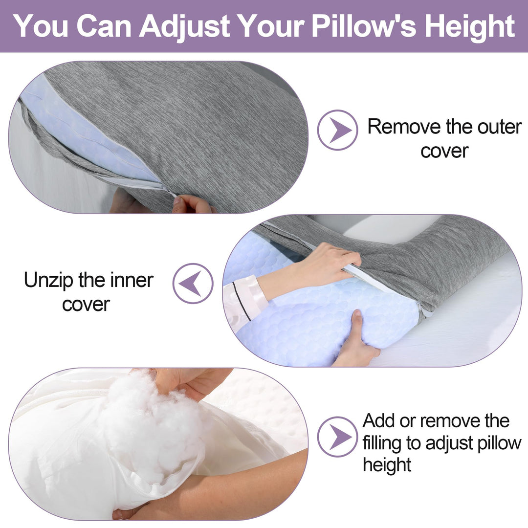 Cooling U-Shaped Body Pillow for Neck and Shoulder Support | Cool U-Shape Support All Night | Body Pillows
