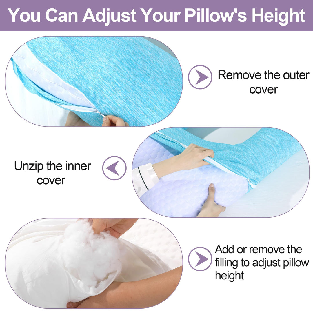 Cooling U-Shaped Body Pillow for Neck and Shoulder Support | Cool U-Shape Support All Night | Body Pillows