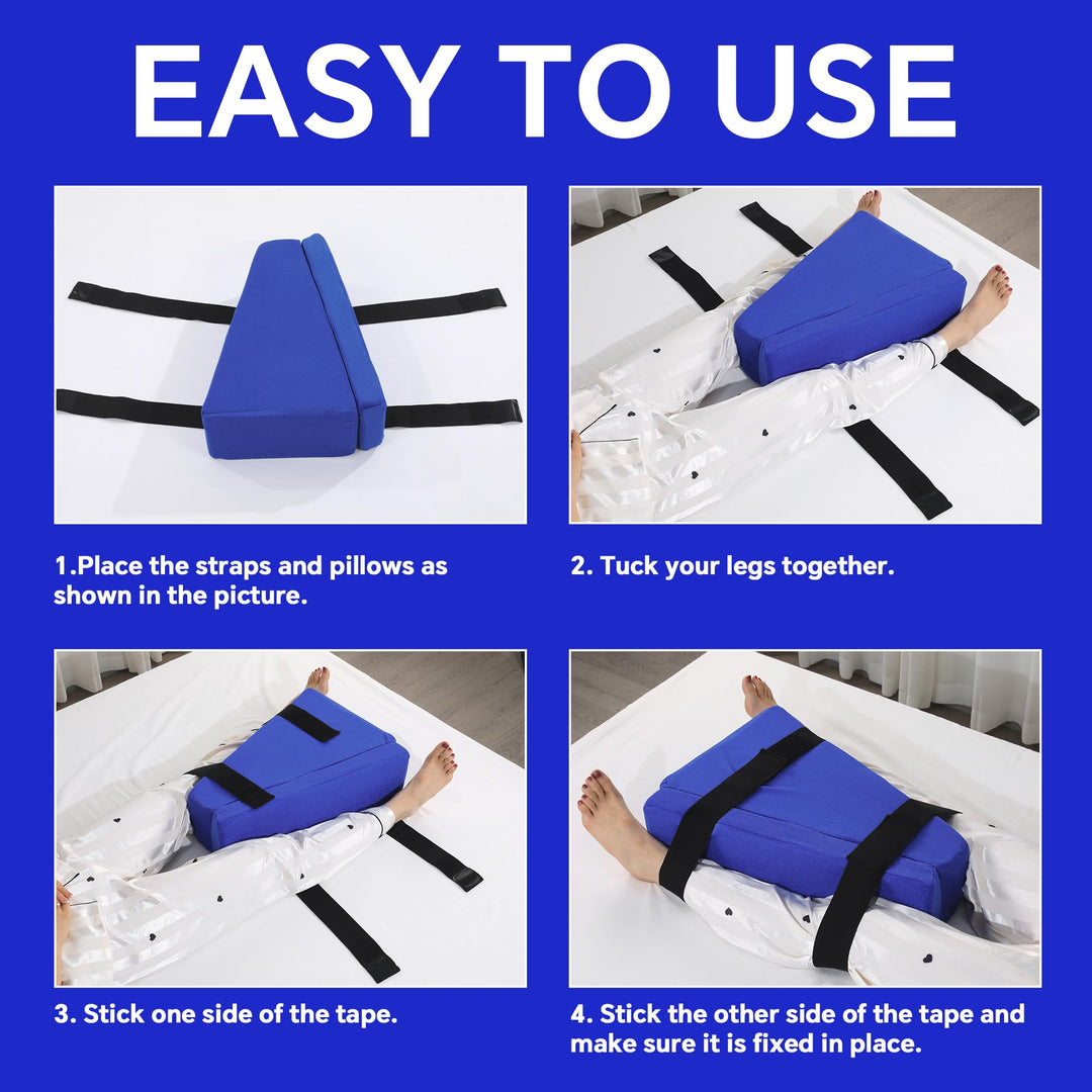 Adjustable Hip Support Kit with Knee Pillow, Strap and Washable Cover | Complete Knee Pillow Kit with Strap | Knee Pillows