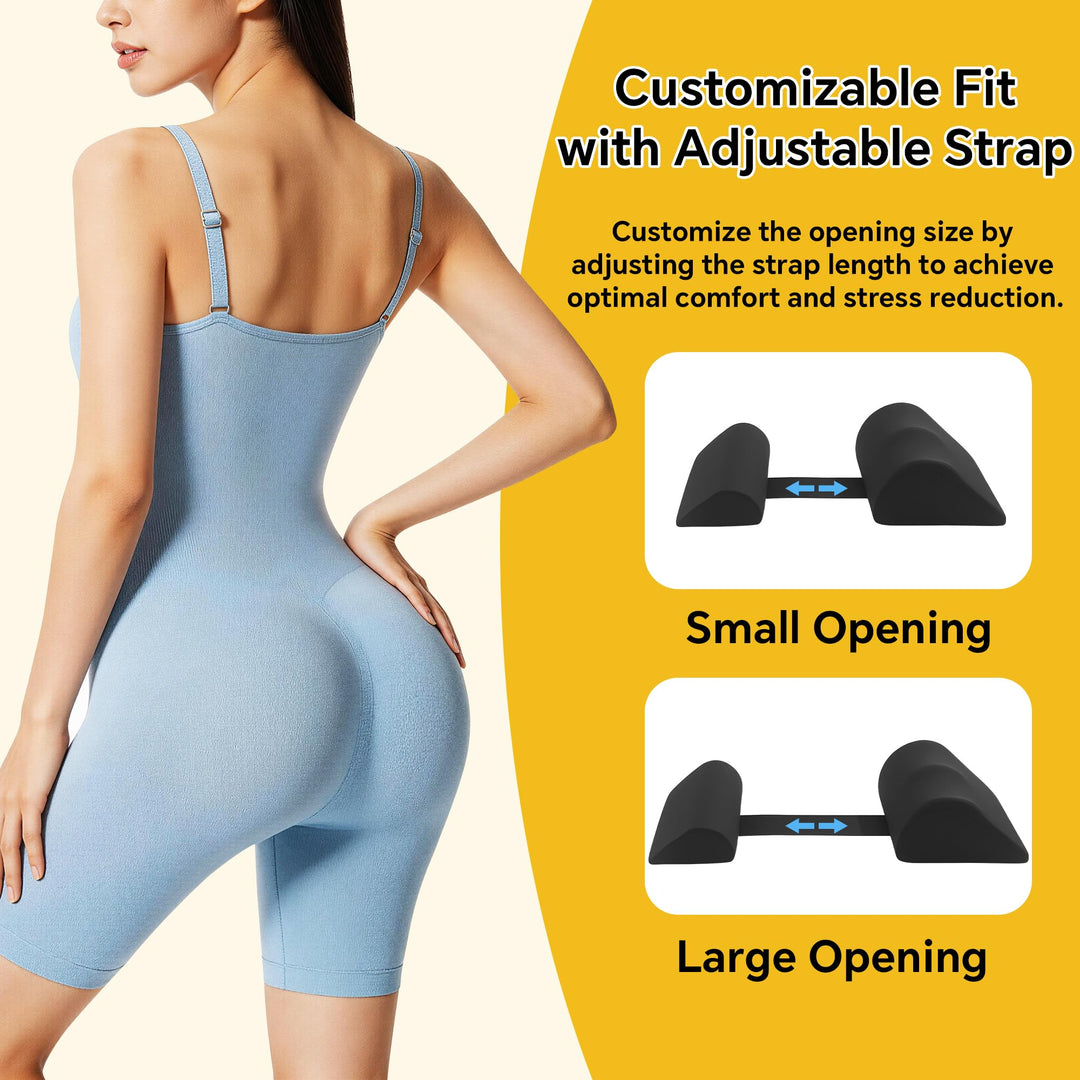 Adjustable Support Pillow Set with Strap, Lumbar Cushion and Leg Wedge | Two-Piece Set with Strap, Custom Fit | Wedge Pillows