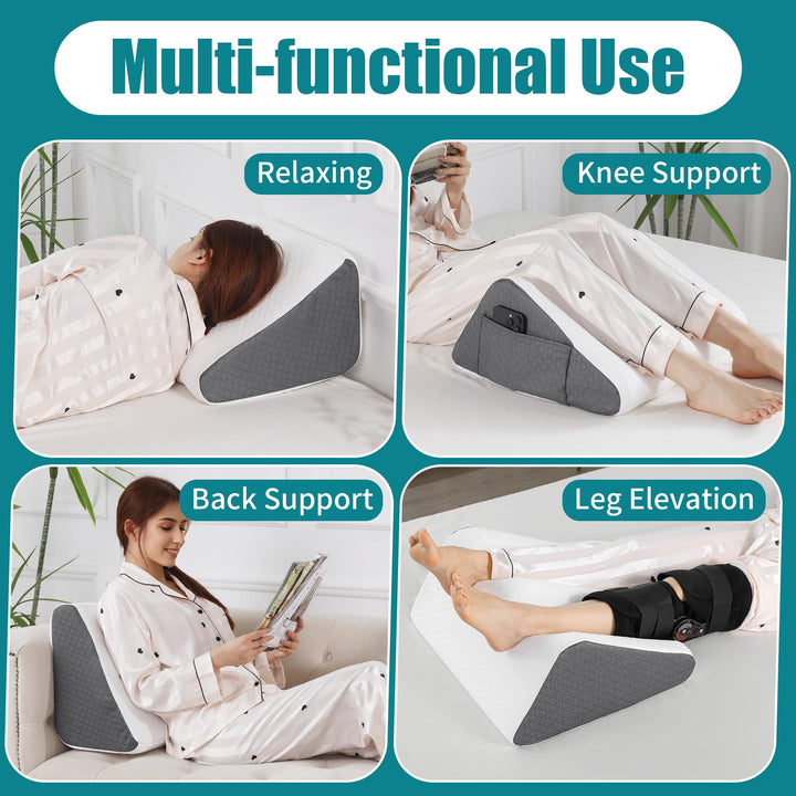 8.7 Inch High Foam Leg Support Pillow for Comfortable Resting | Tall Foam Lift for Legs | Wedge Pillows