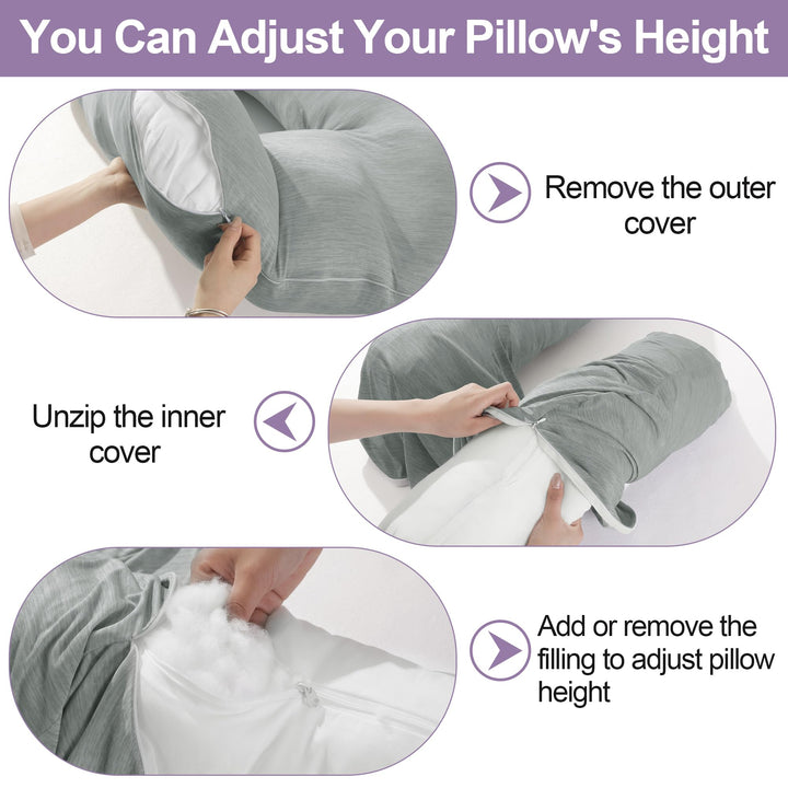 Cooling U-Shaped Body Pillow for Neck and Shoulder Support | Cool U-Shape Support All Night | Body Pillows