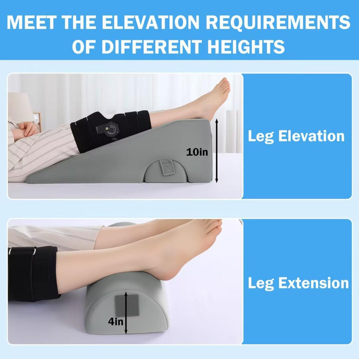 Contoured Knee and Leg Support Pillow in Single or Full Size | Stepped Support for Resting Legs | Wedge Pillows