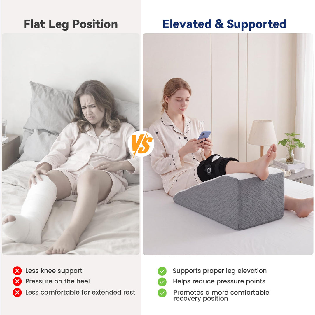 Contoured Leg Elevation Pillow for Comfortable Rest After a Long Day | Cradle-Shaped Leg Comfort | Wedge Pillows