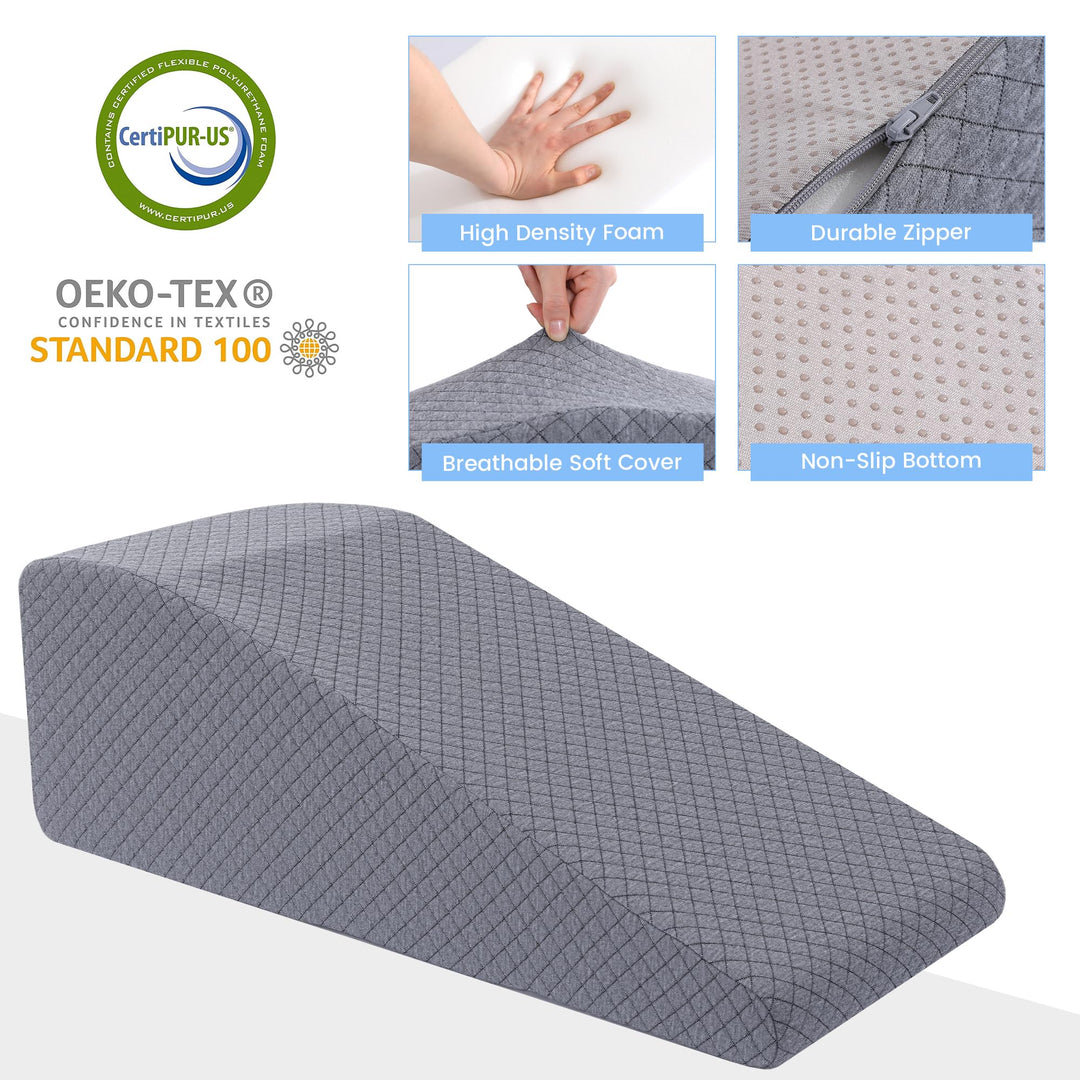 Leg Elevation Wedge Pillow in Two Sizes for Resting Comfort | Raised Legs, Restful Evenings | Wedge Pillows
